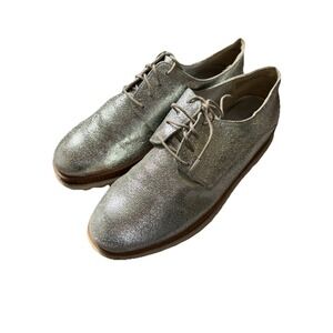 Treasure & Bond Shoes 7 1/2 Womens Silver Metallic Derby Platform Leather Casual